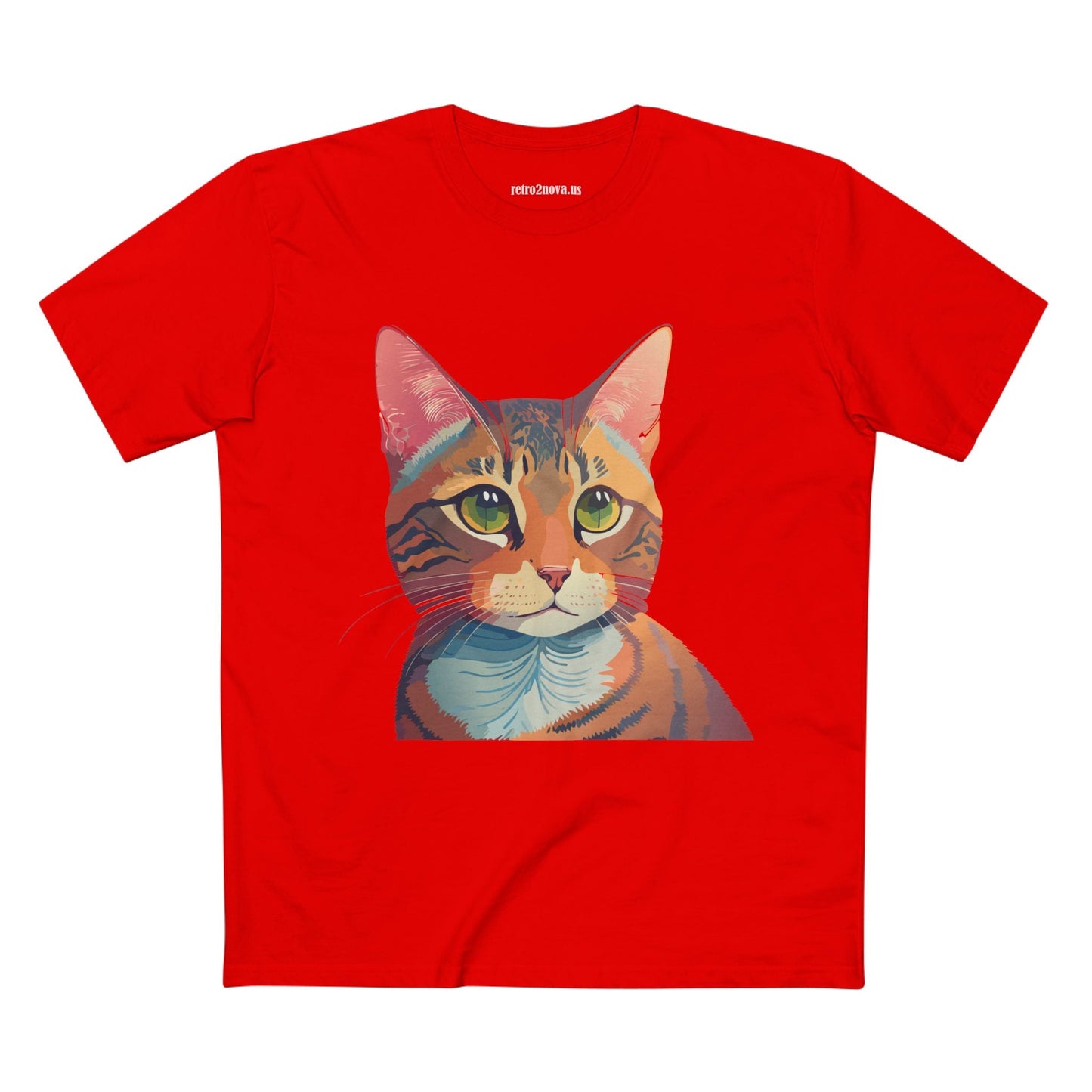 Retro2Nova Cat Art Tee Unisex Premium Cotton Shirt With Original Artwork Design Soft Breathable Comfort Everyday Wear