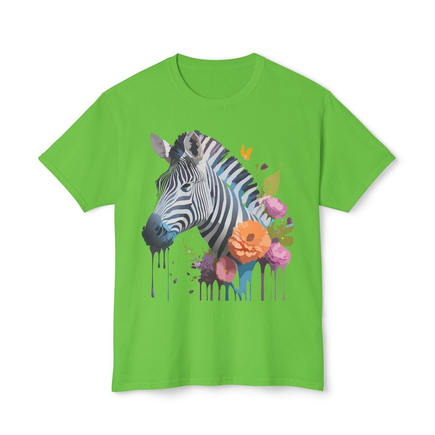 Unisex Zebra Art T Shirt With Full Color Print HD Cotton Tee Made In USA For Everyday Style