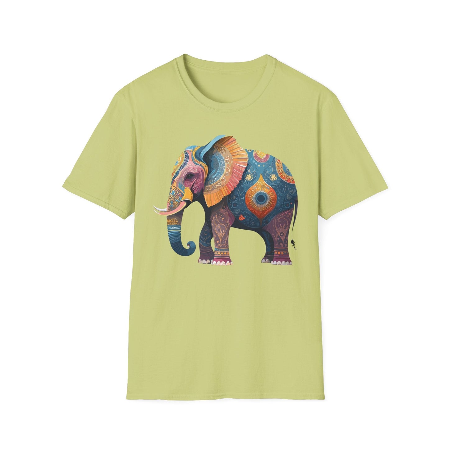 Elephant T Shirt Unisex Gildan Softstyle 64000 Tee With Animal Elephant Graphic Artwork