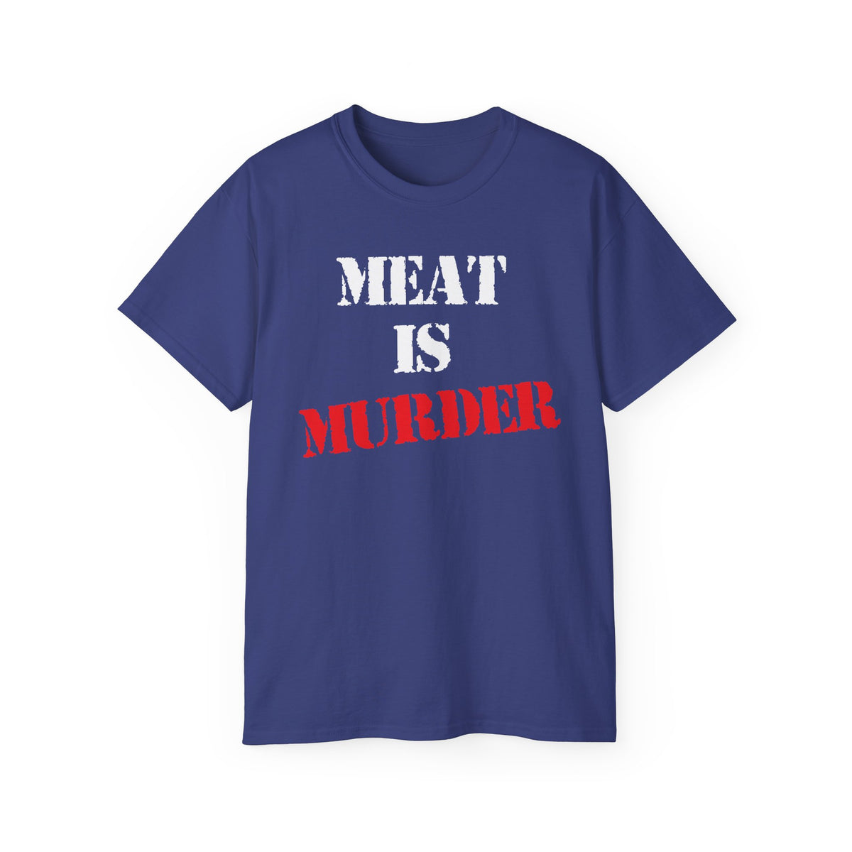 Meat Is Murder Tee | Bold Stencil Text Statement T-Shirt