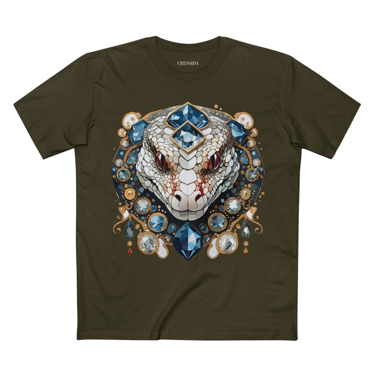 Snake Graphic Unisex 100 Cotton Tee With Unique Animal Golden Medallion Art Design 41