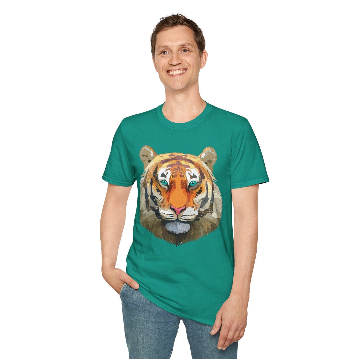 Tiger Shirt Unisex Animal Tee Gildan Softstyle 64000 Cotton Tee