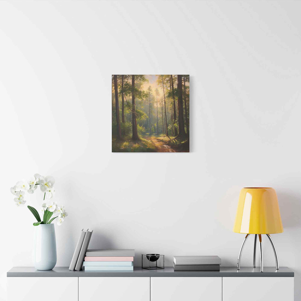 Forest Print Canvas, Trees Oil Paint Print 20x20, 24x24, 30x30, 32x32, 36x36 Art Design Print Pine-Wood Inner Frame MC-70
