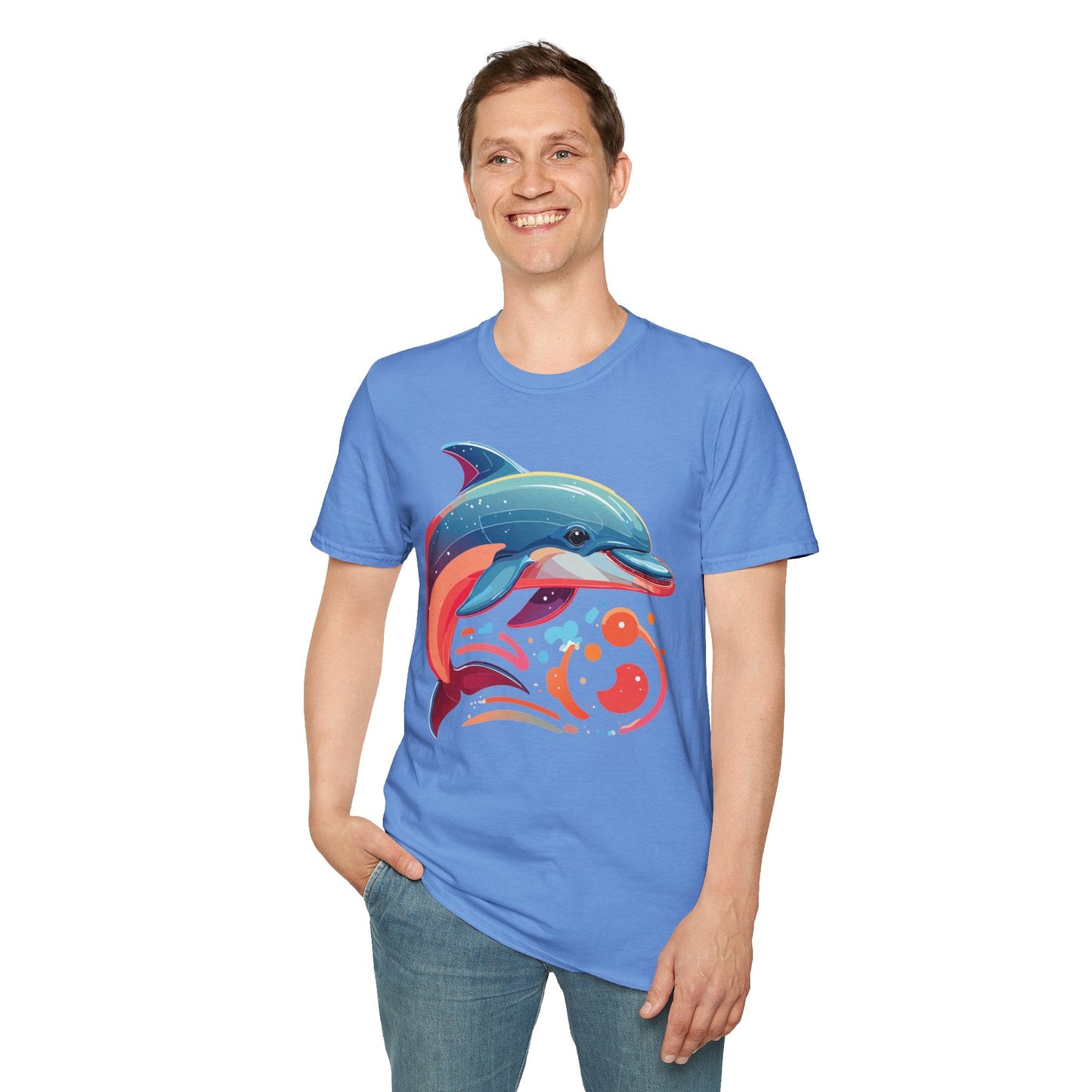 Gildan Softstyle Dolphin Shirt Unisex Short Sleeve Tee 100 Percent Ring Spun Cotton Comfortable Wear