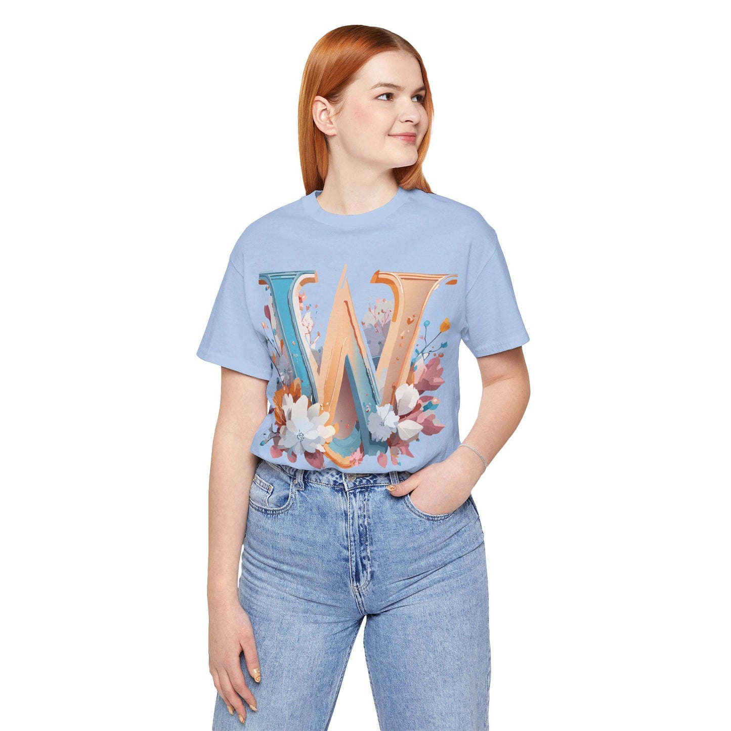 Letter W Shirt Graphic Tee Unisex Adelpha Vintage Inspired Art Design Short Sleeve