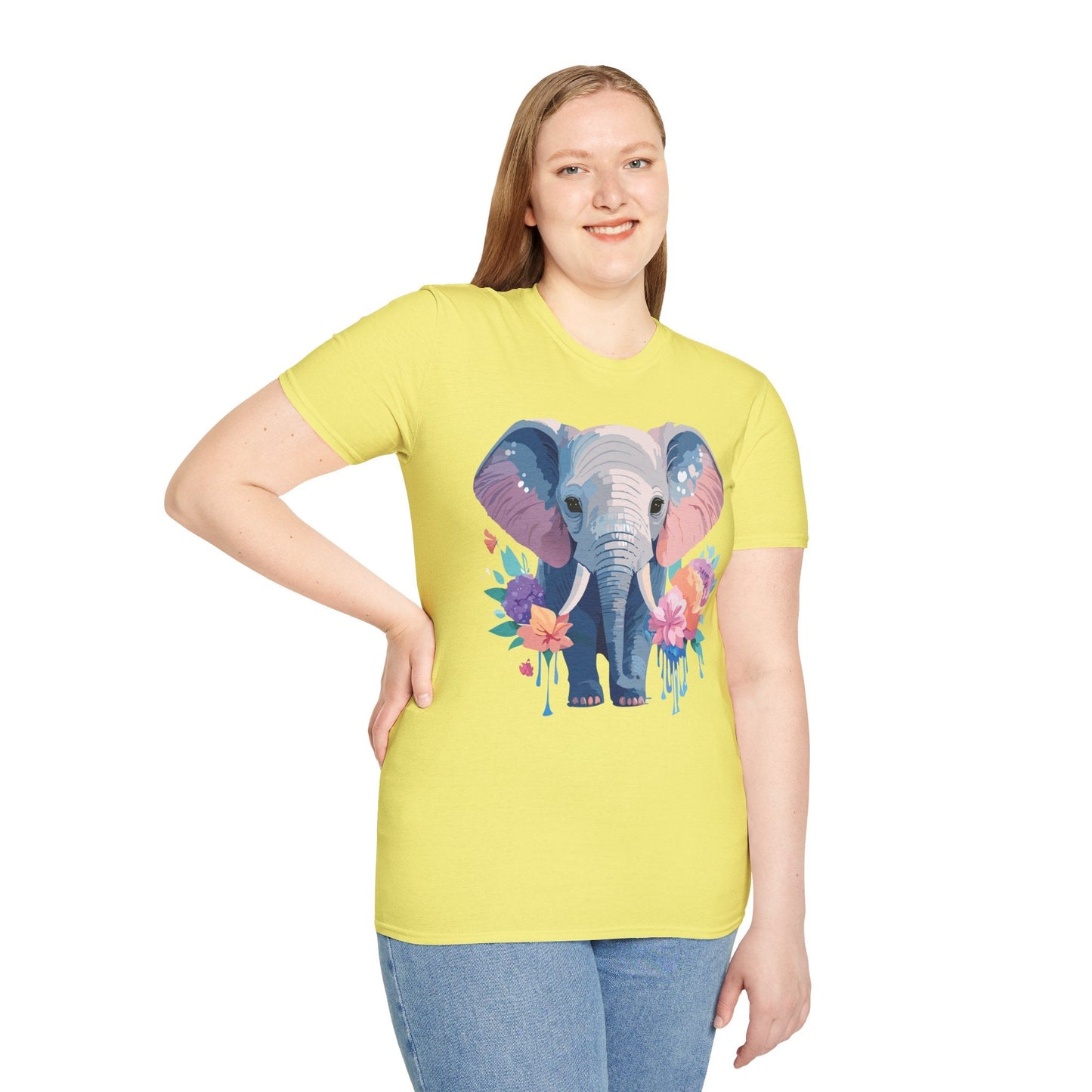 Elephant Graphic T Shirt Unisex Softstyle 64000 Cotton Animals T Shirt For Adults Premium