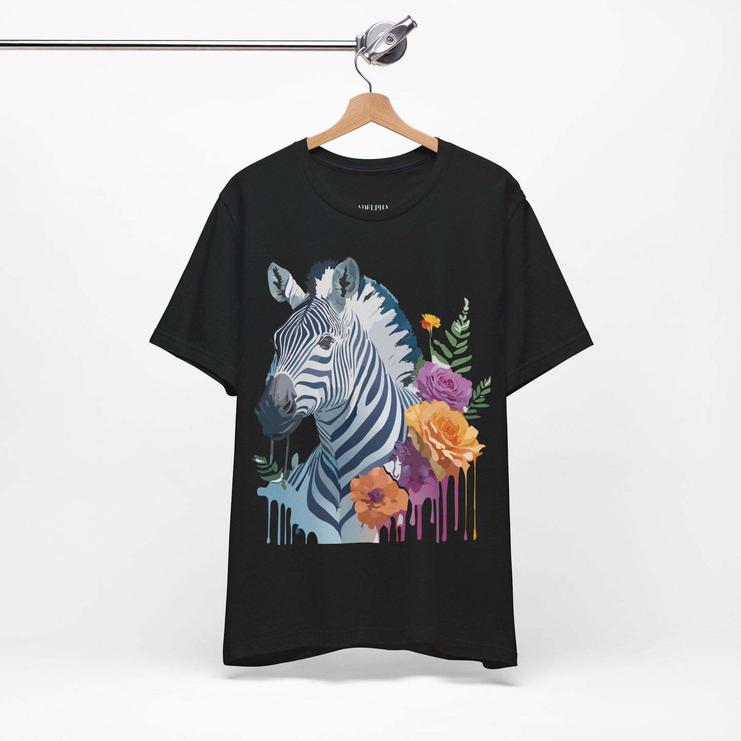 Zebra Graphic Unisex 100 Cotton Vintage Animal Art T-Shirt 4