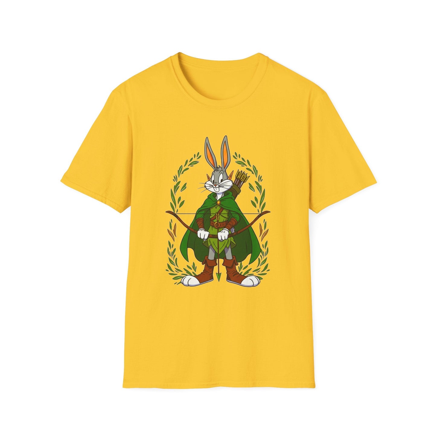 Bugs Bunny T Shirt Cartoon Art Tee Unisex Gildan Softstyle 64000 100 Percent Ring Spun Cotton