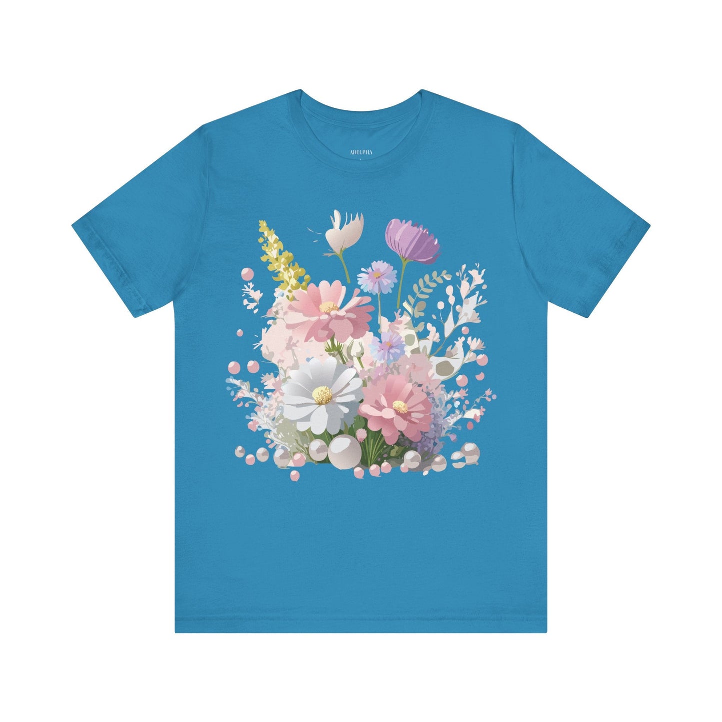 Adelpha Floral Graphic T Shirt Unisex Jersey Short Sleeve Art Design Vintage Inspired Premium