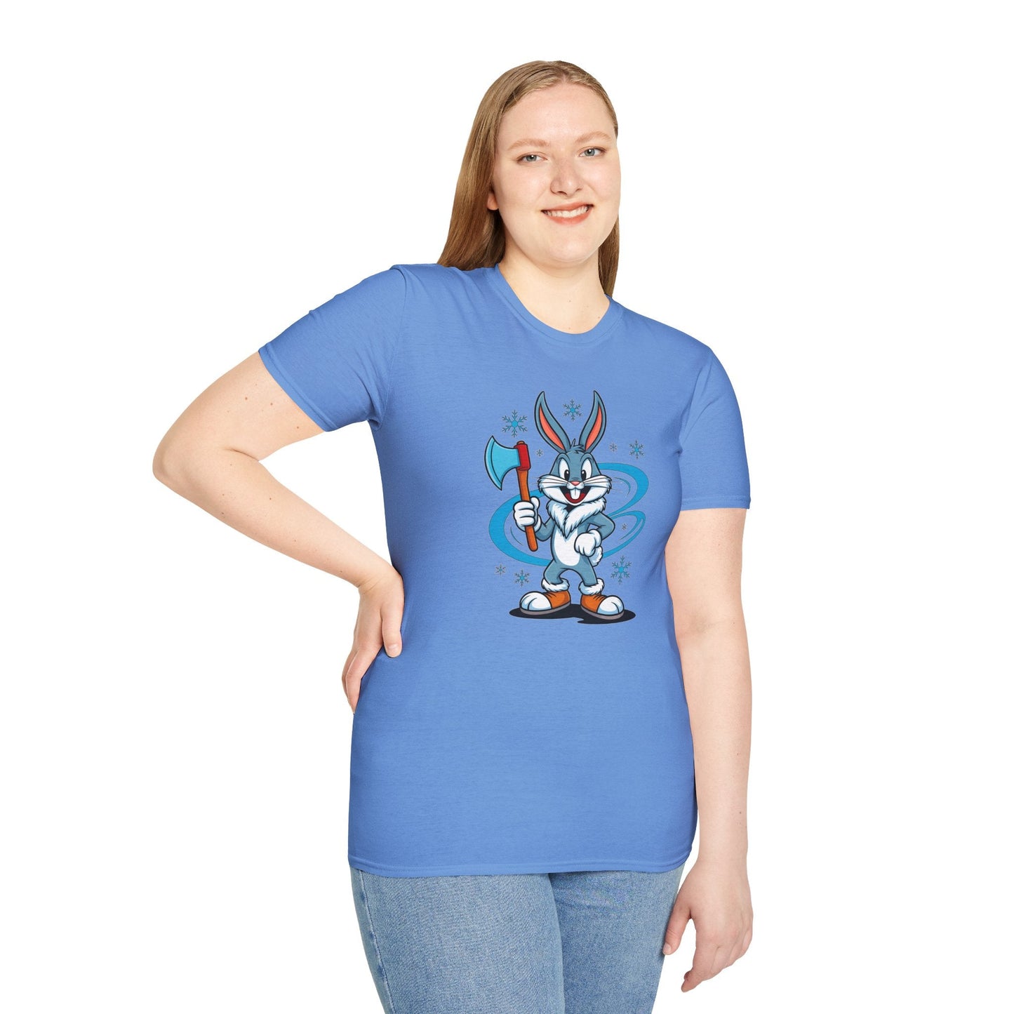Bugs Bunny T Shirt Cartoon Print Unisex Softstyle Tee Gildan 64000 100 Percent Cotton