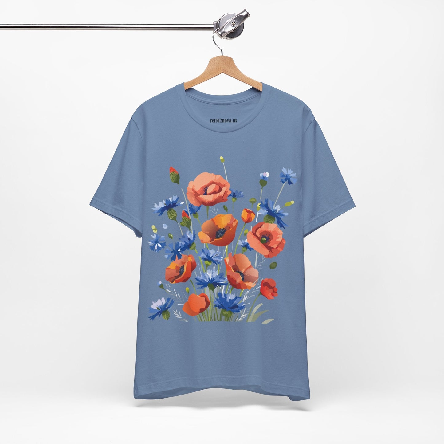 Unisex Floral Shirt Floral Print Tee Lightweight Breathable Fabric Short Sleeve Casual Wear