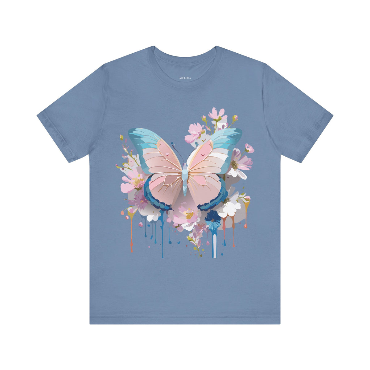 Butterfly Graphic Unisex Cotton Bella+Canvas Tee with Art Design n81