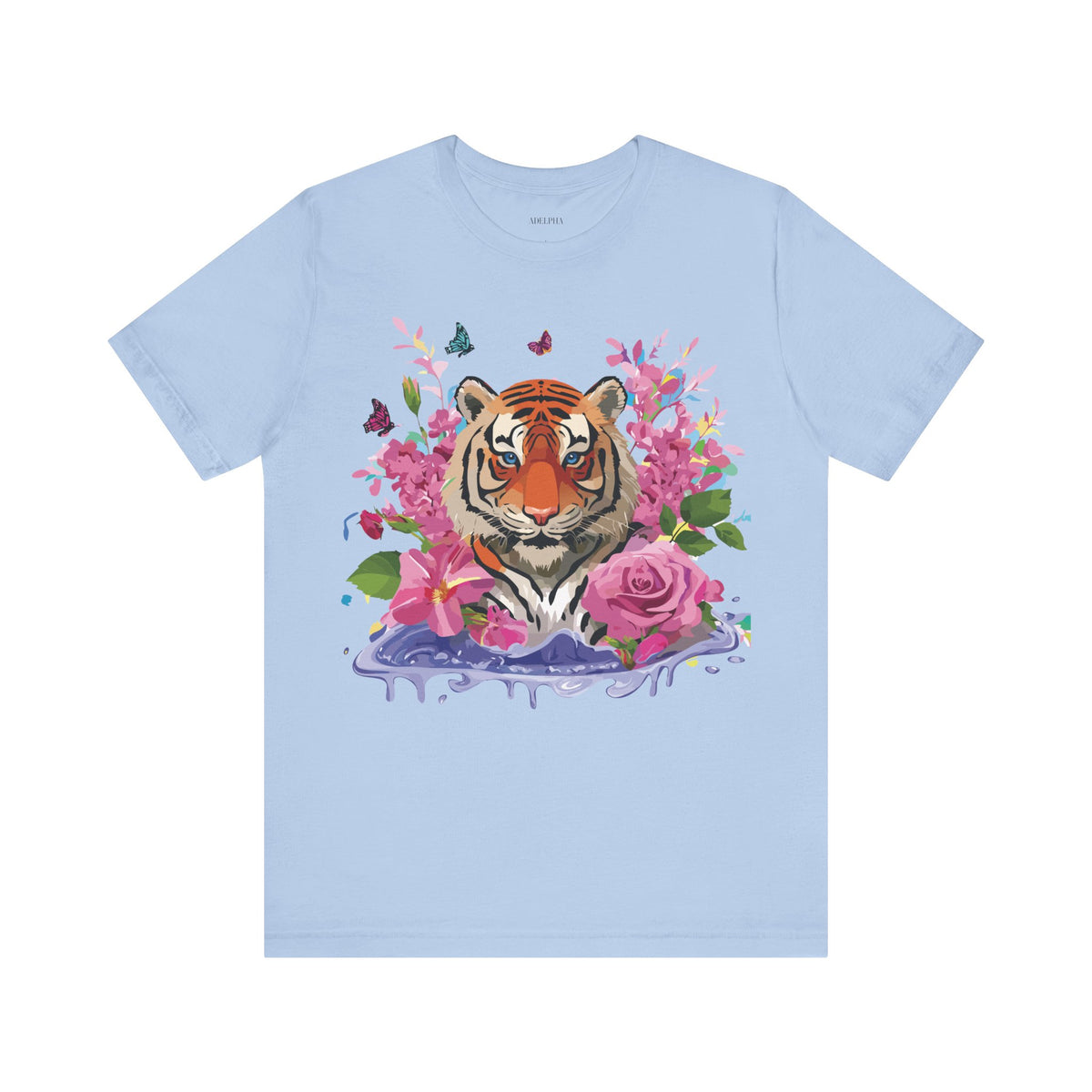 Tiger Graphic Unisex Cotton Bella+Canvas Tee with Art Animal Design e65