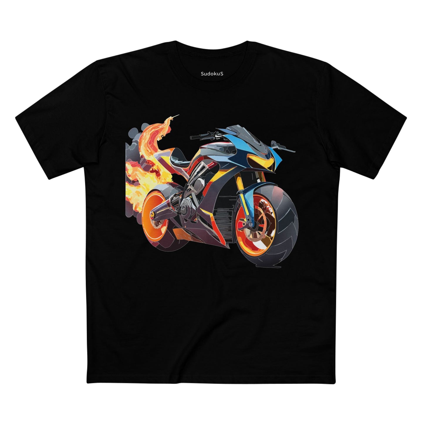 Moto Bike Graphic Unisex 100 Cotton Staple Tee 20
