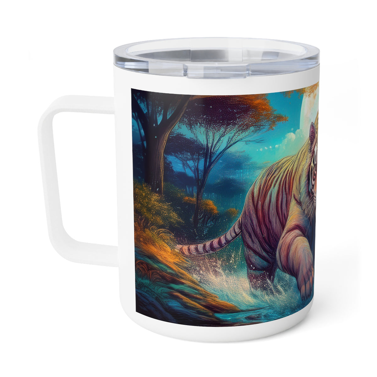 20 Art Design Insulated Coffee Mug Clear Lid 10oz Insulated Coffee Mug 10oz
