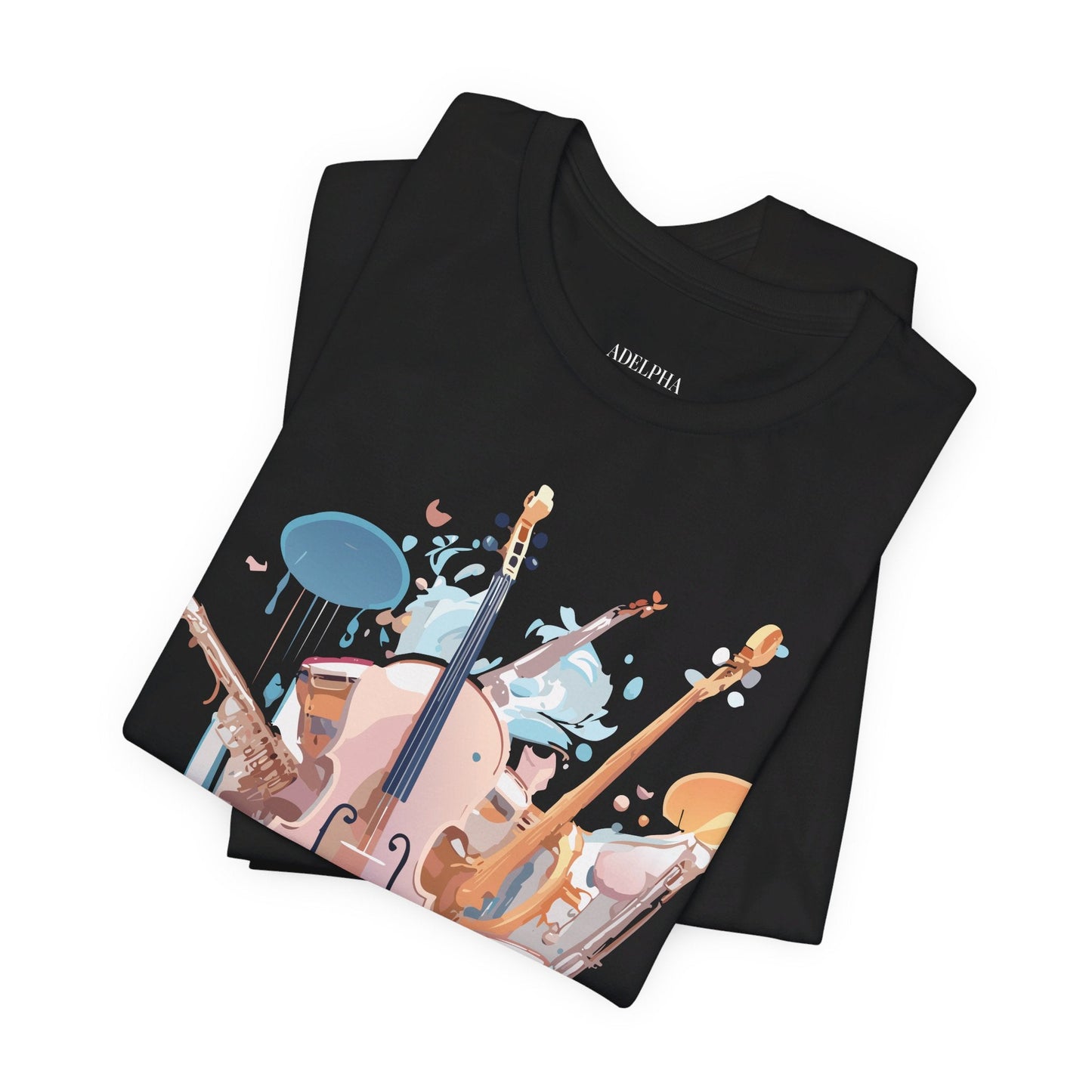 Music Graphic Unisex 100 Cotton Vintage Art with Musical Elements Tee 81
