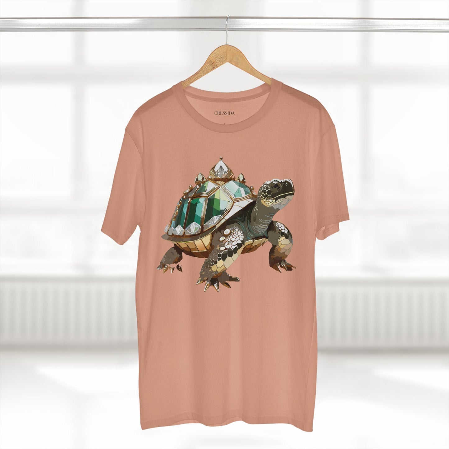 Turtle Graphic Unisex 100 Cotton Tee With Unique Animal Golden Medallion Art Design 32