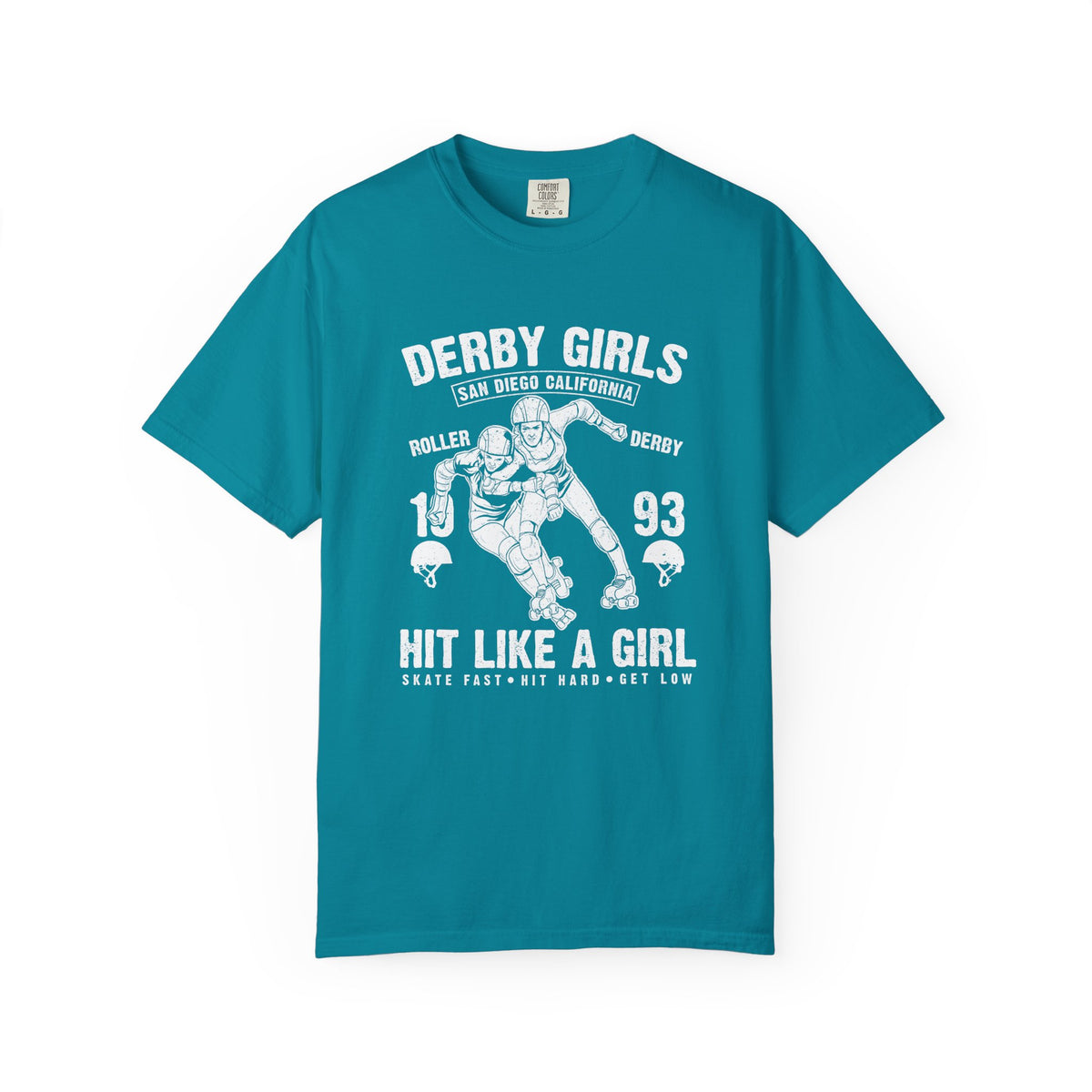 Derby-Girls Roller San Diego California Unisex Comfort Colors Garment-Dyed Heavyweight 100 Cotton Art Design T-Shirt w92