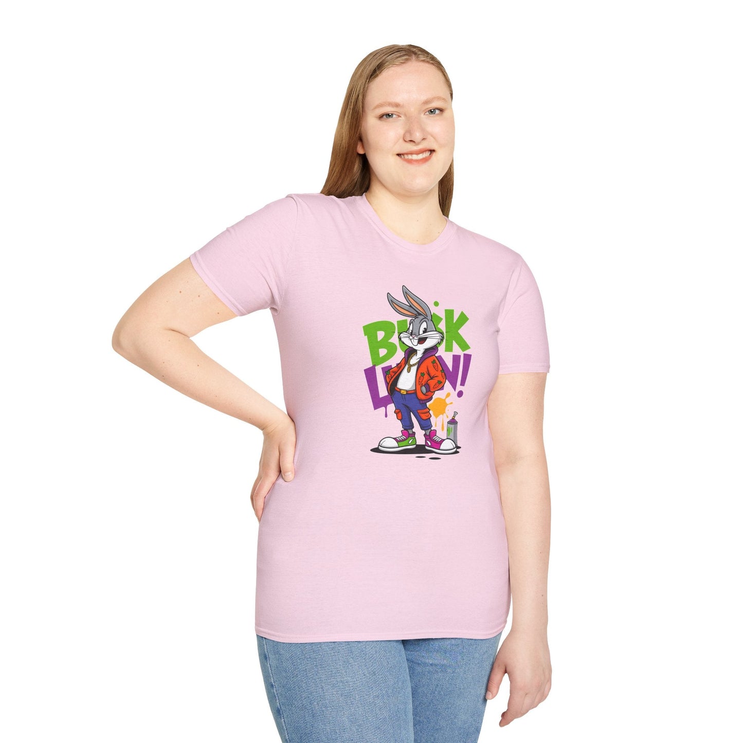 Cartoon Animal Graphic Tee Shirt Short Sleeve Unisex Animation Tee Softstyle Gildan 64000 Cotton