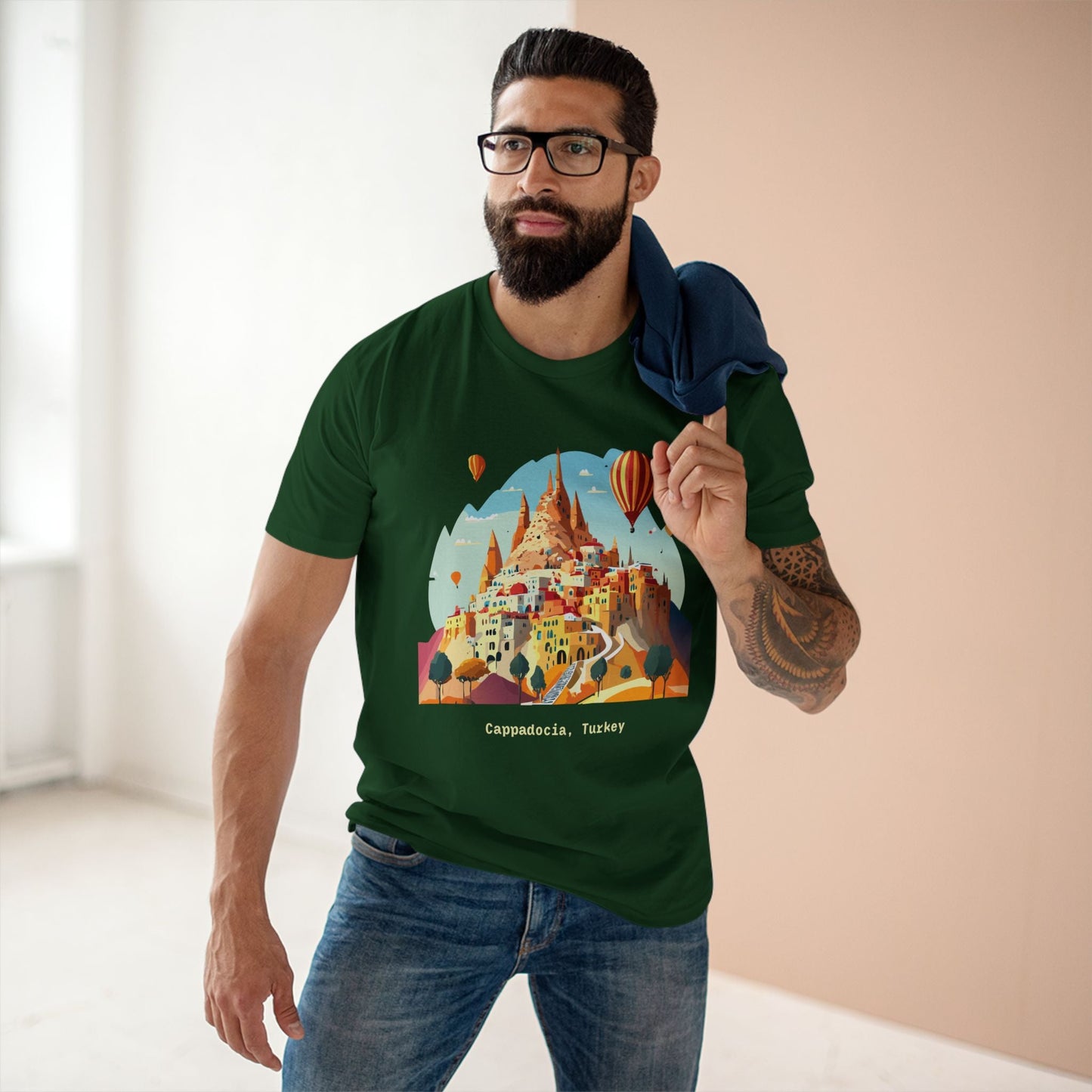 Travel Shirt Cappadocia Shirt Tourist Shirt Unisex Premium Cotton Tee Original Art Design Retro2Nova