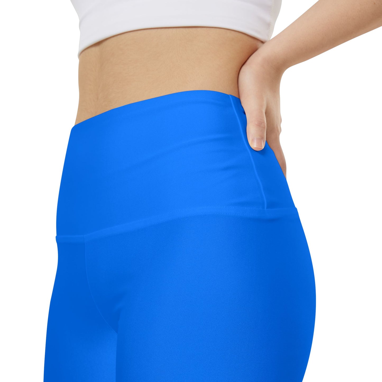 Azure Blue Women's Workout Shorts — Solid High-Waist Biker Shorts for Exercise & Everyday Wear