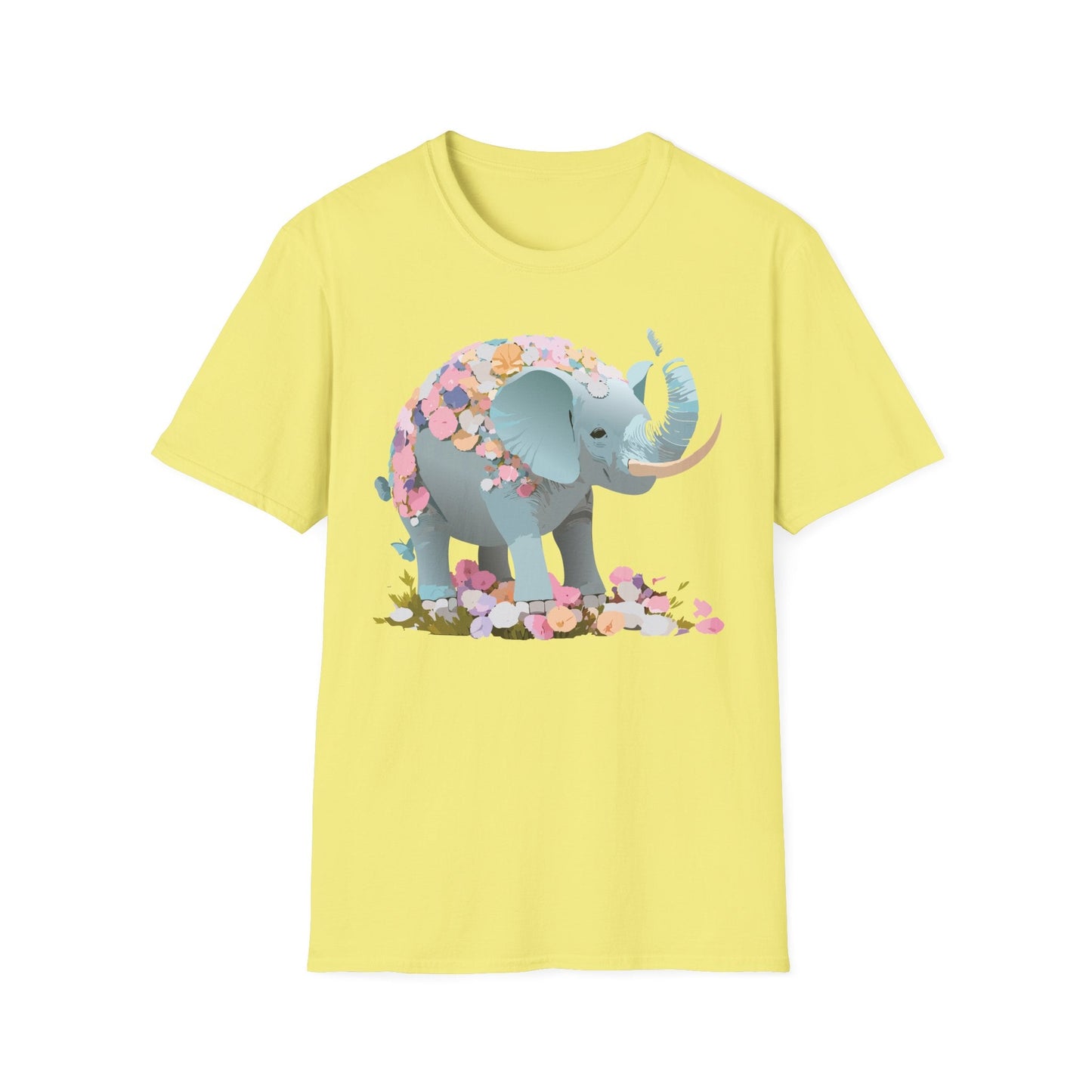 Elephant Graphic T Shirt Gildan Softstyle Unisex Cotton Tee With Elephant Print Design Artwork