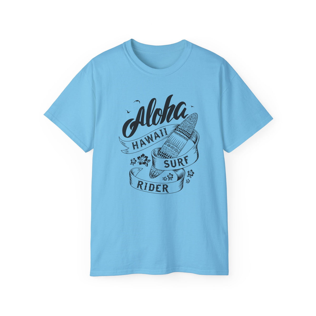 Aloha Hawaii Surf Rider Tee | Surfboard Illustration, Tropical Vibes