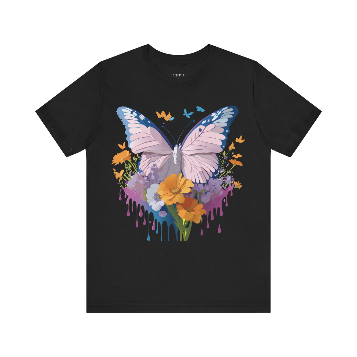 Butterfly Graphic Unisex Cotton Bella+Canvas Tee with Art Design n48