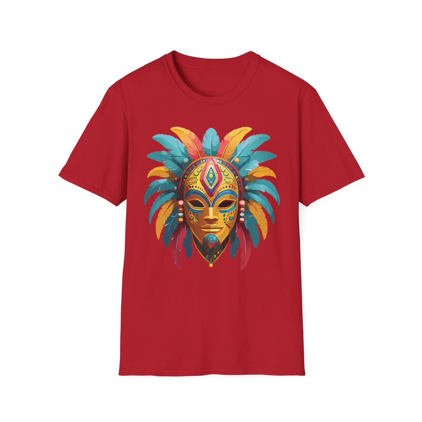 Unisex Mask Tee Shirt Masquerade Design Softstyle Gildan 64000 Comfortable Cotton Tee