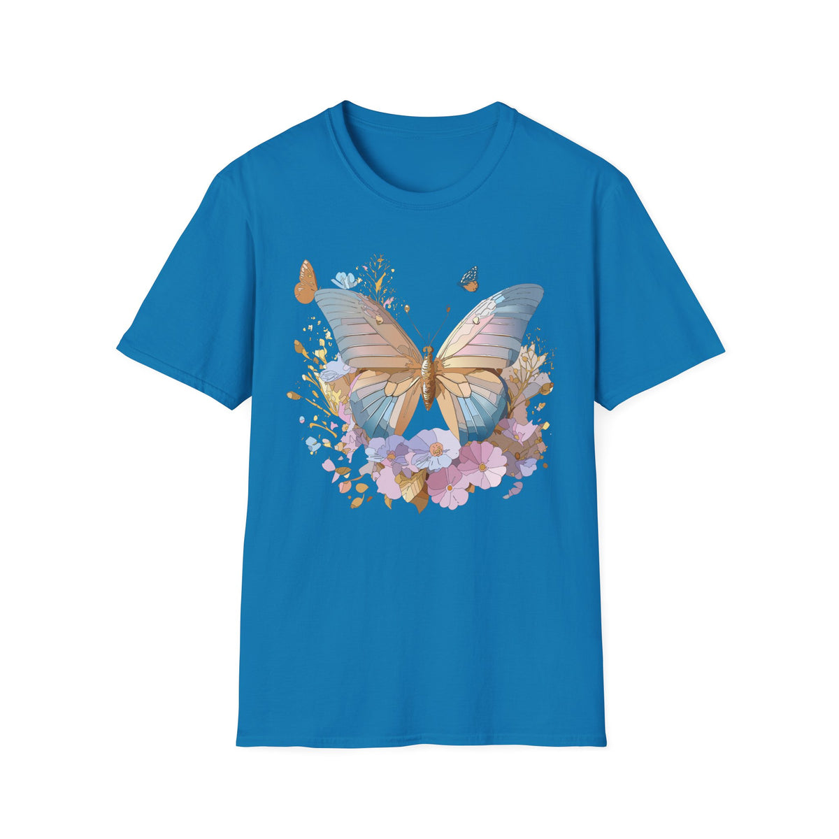 Butterfly Floral Tee — Pastel Garden Butterfly Graphic Tee Unisex 100 Cotton Gildan T-Shirt