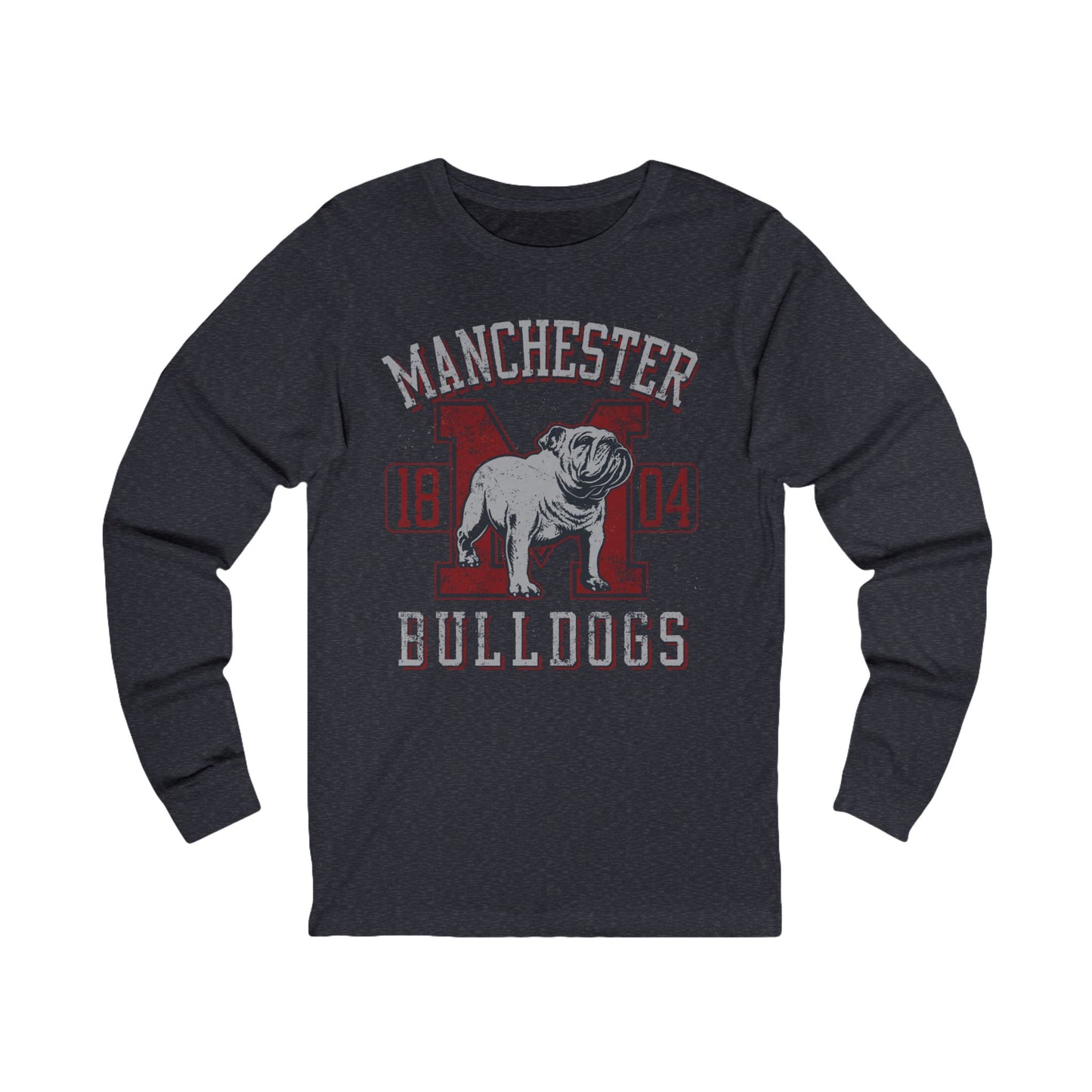 Varan7 Unisex Bulldogs Logo Long Sleeve Tee, Sports Logo Jersey Shirt, Sports Bulldogs T-Shirts with Long Sleeves