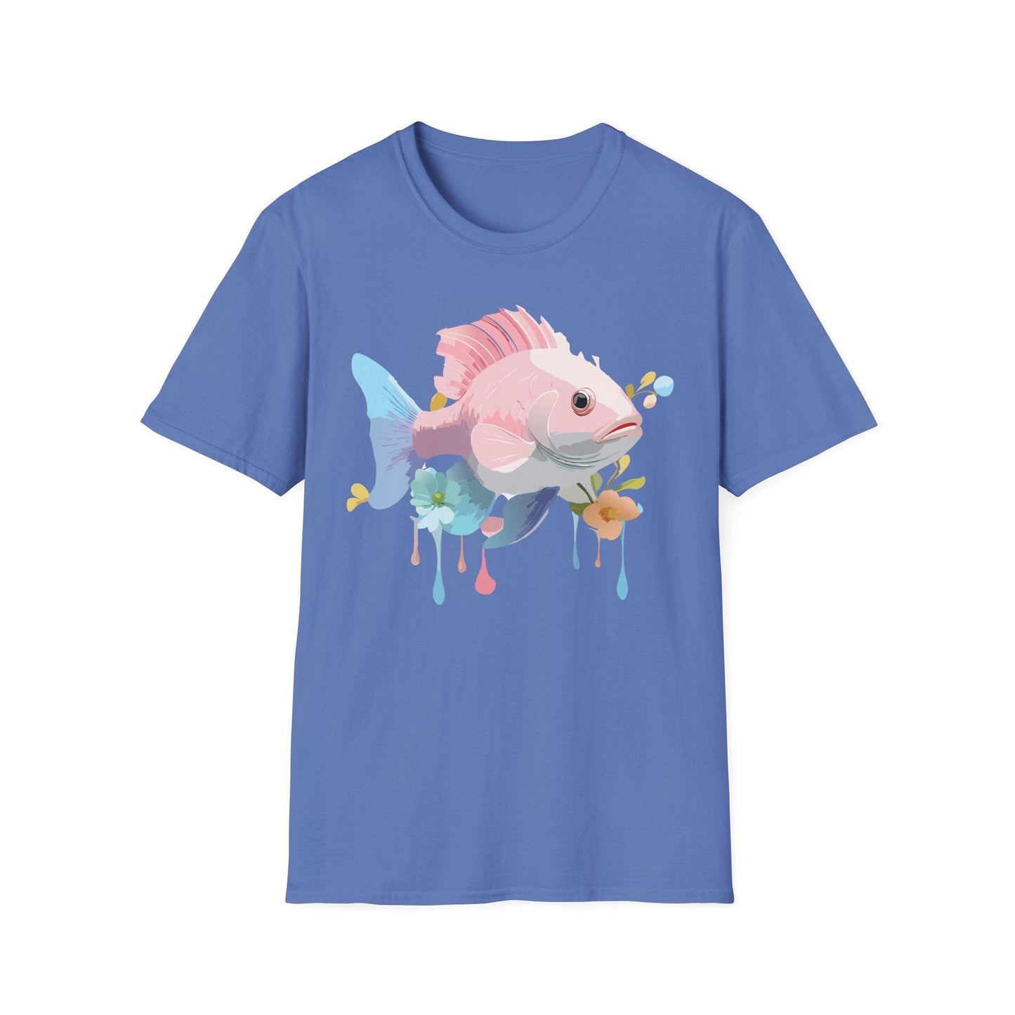 Fish Art Design Shirt Unisex Graphic Tee With Fish Illustration Gildan Softstyle 64000