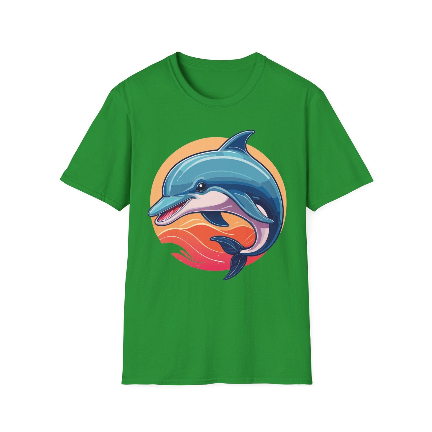 Unisex Dolphin Shirt Gildan Softstyle 64000 Tee 100 Percent Ring Spun Cotton Breathable Comfort
