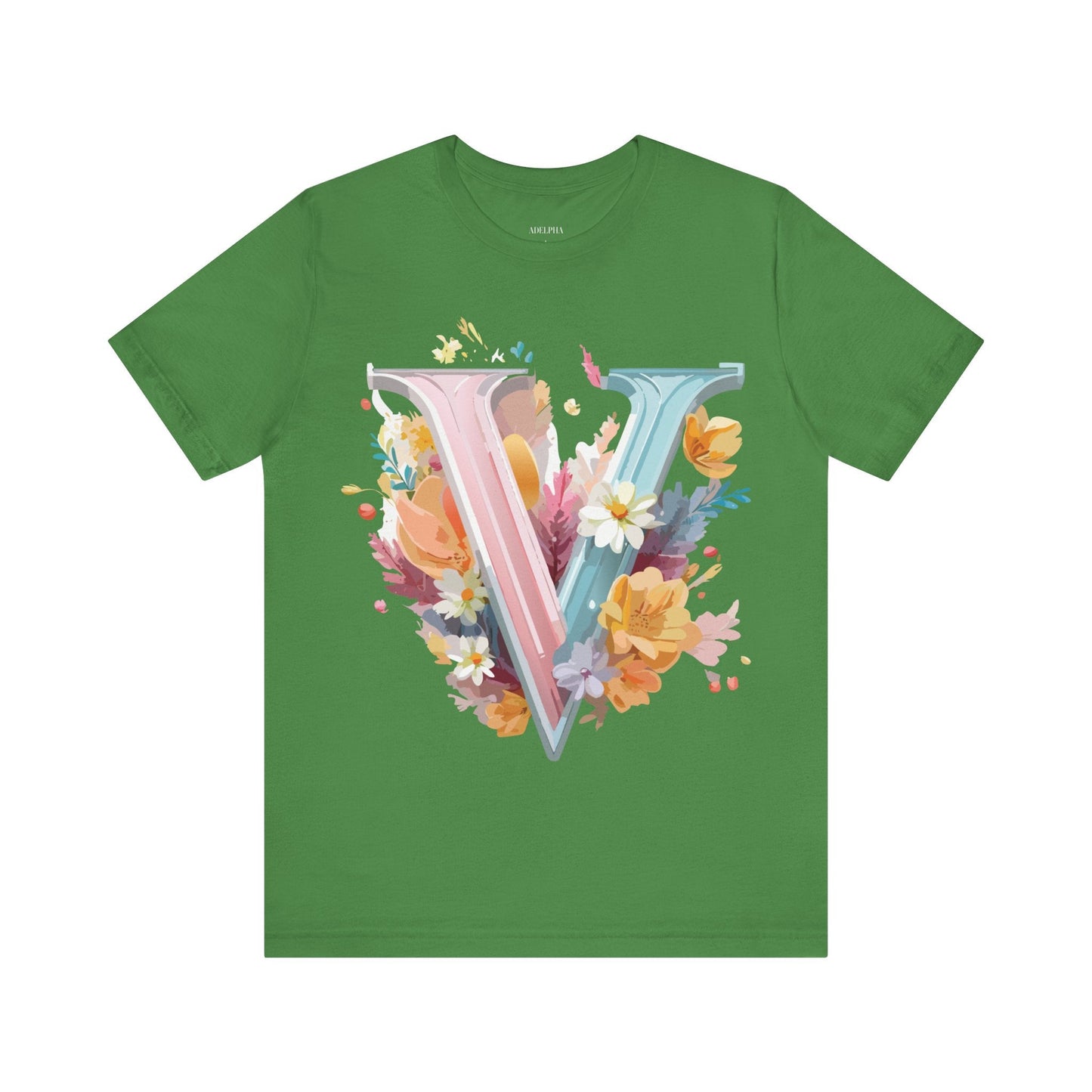 Letter V Shirt Graphic Tee Unisex Jersey Short Sleeve Vintage Inspired Artwork Adelpha