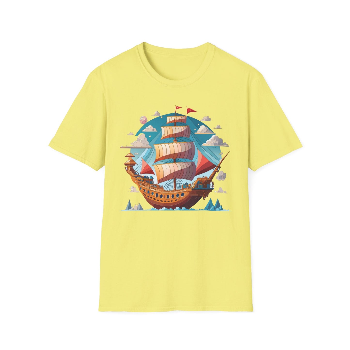 Ship T Shirts Frigate T Shirts Vessel Tee Shirt Unisex Softstyle Cotton Tee Gildan Softstyle 64000
