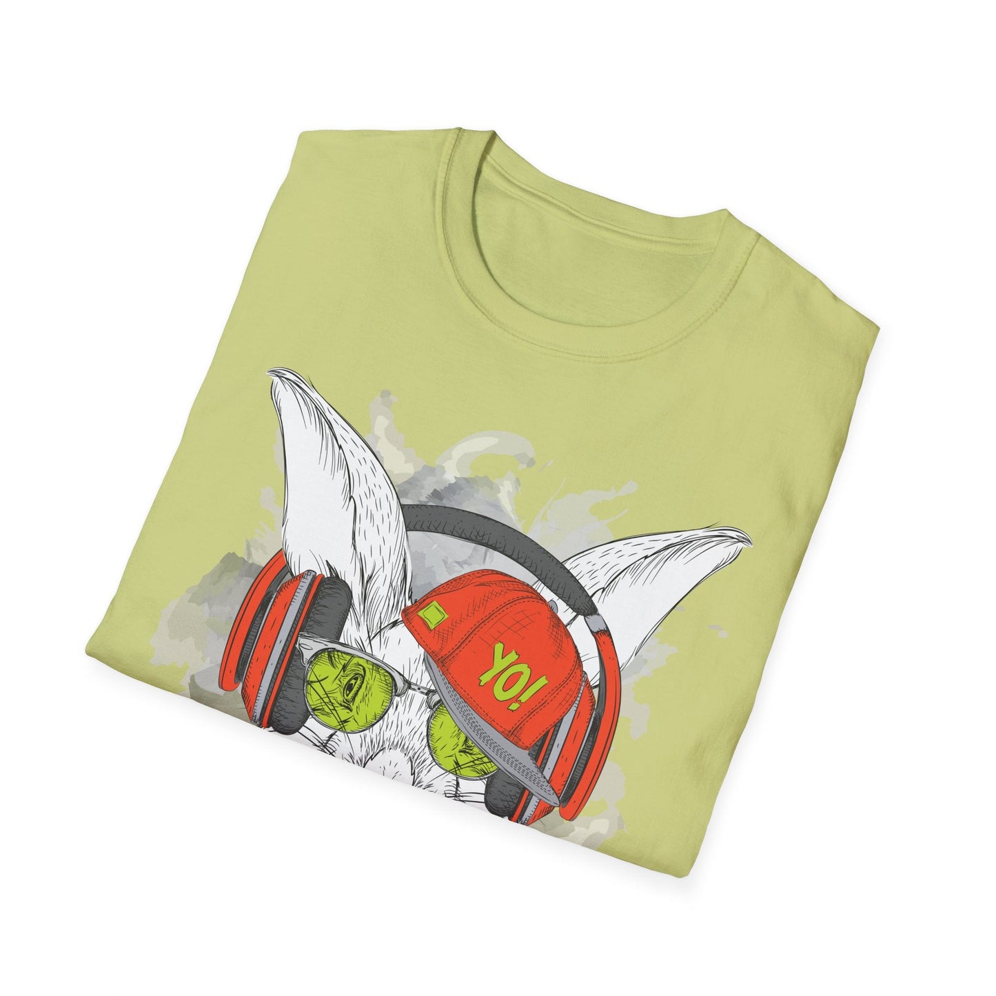 Unisex Music Animals Shirt With Headphones Softstyle Short Sleeve Tee Gildan 64000