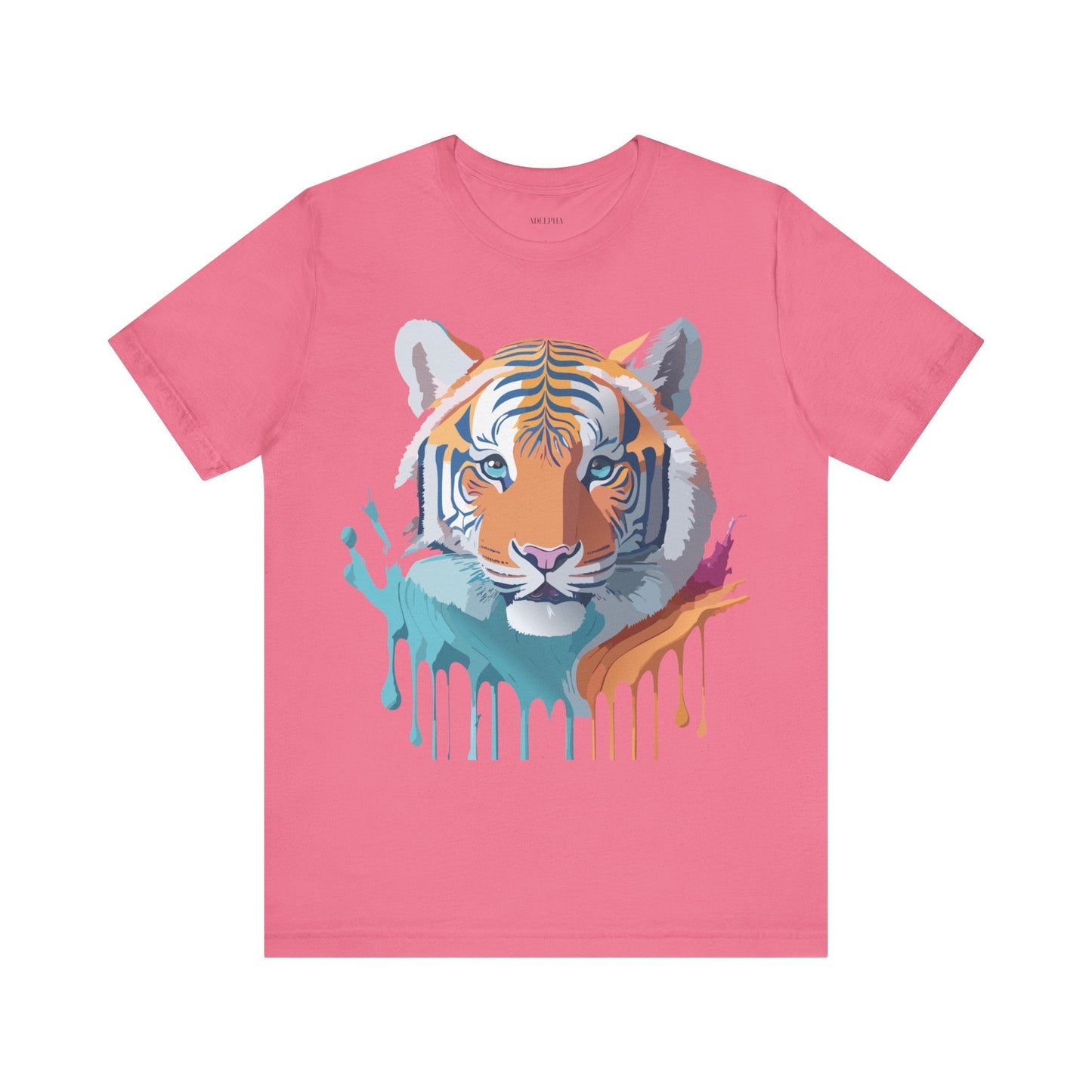 Tiger Graphic Tee Unisex Short Sleeve Shirt With Vintage Inspired Adelpha Artwork