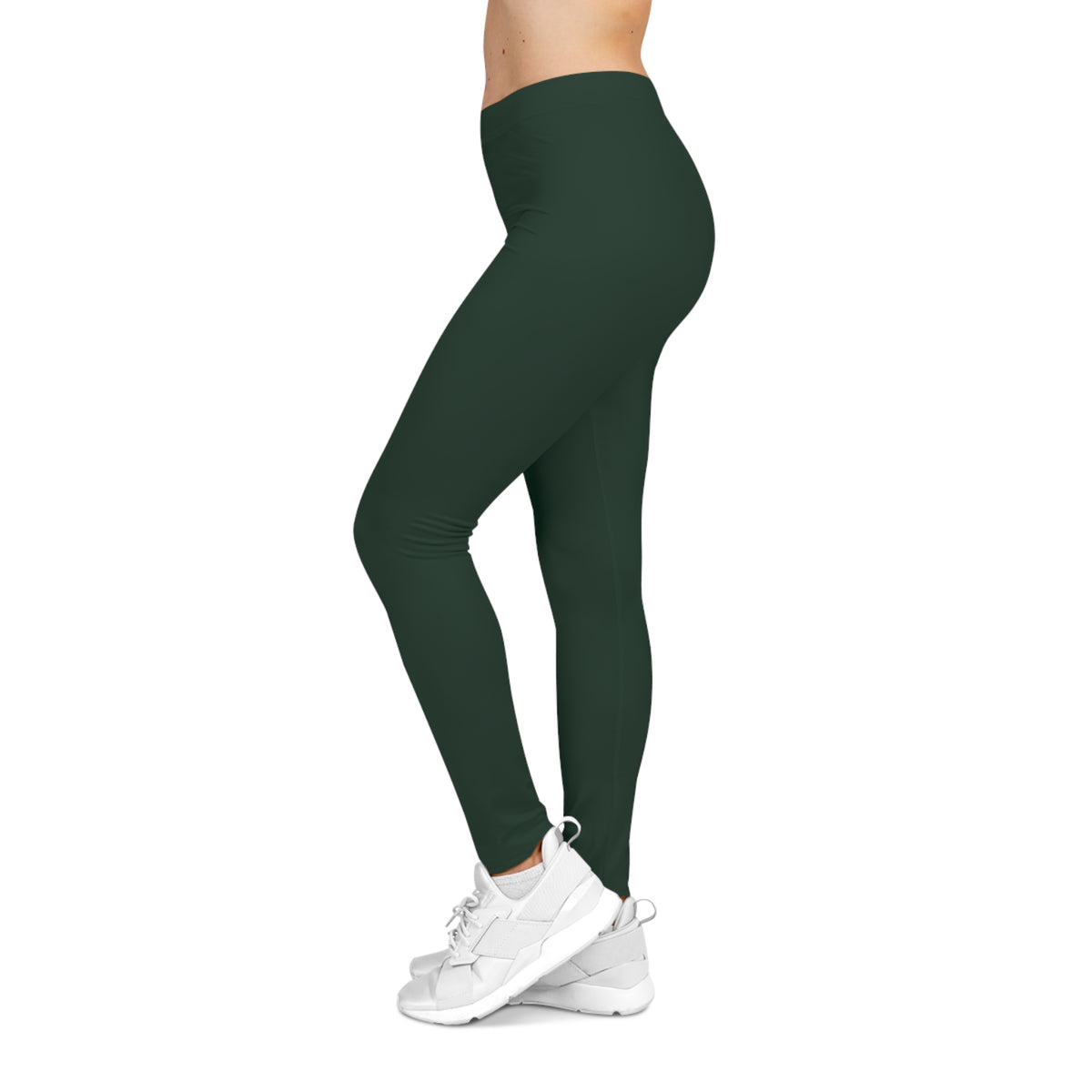 Evergreen Green Color Women's Poly-Span Casual Leggings XS-2XL