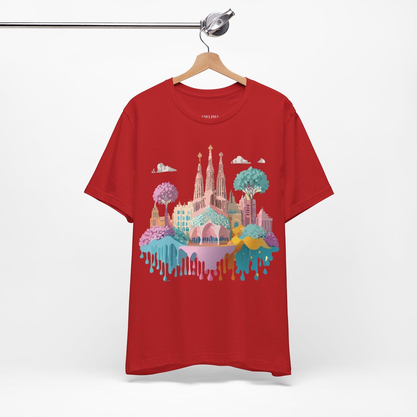 Barcelona Tourist Shirt Unisex Graphic Tee Featuring Original Vintage Art Adelpha