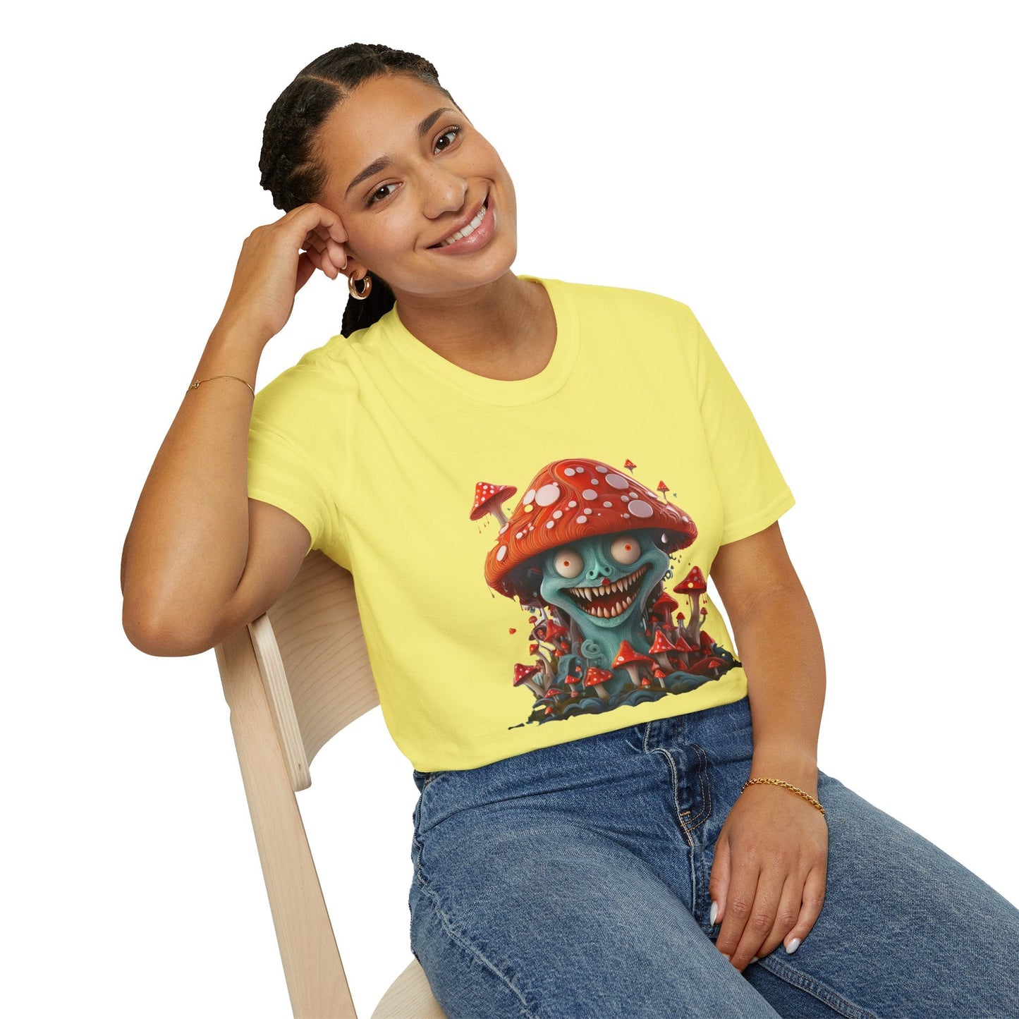 Mashroom Tee Shirt Unisex Softstyle Short Sleeve Tee With Funny Mashroom Artwork
