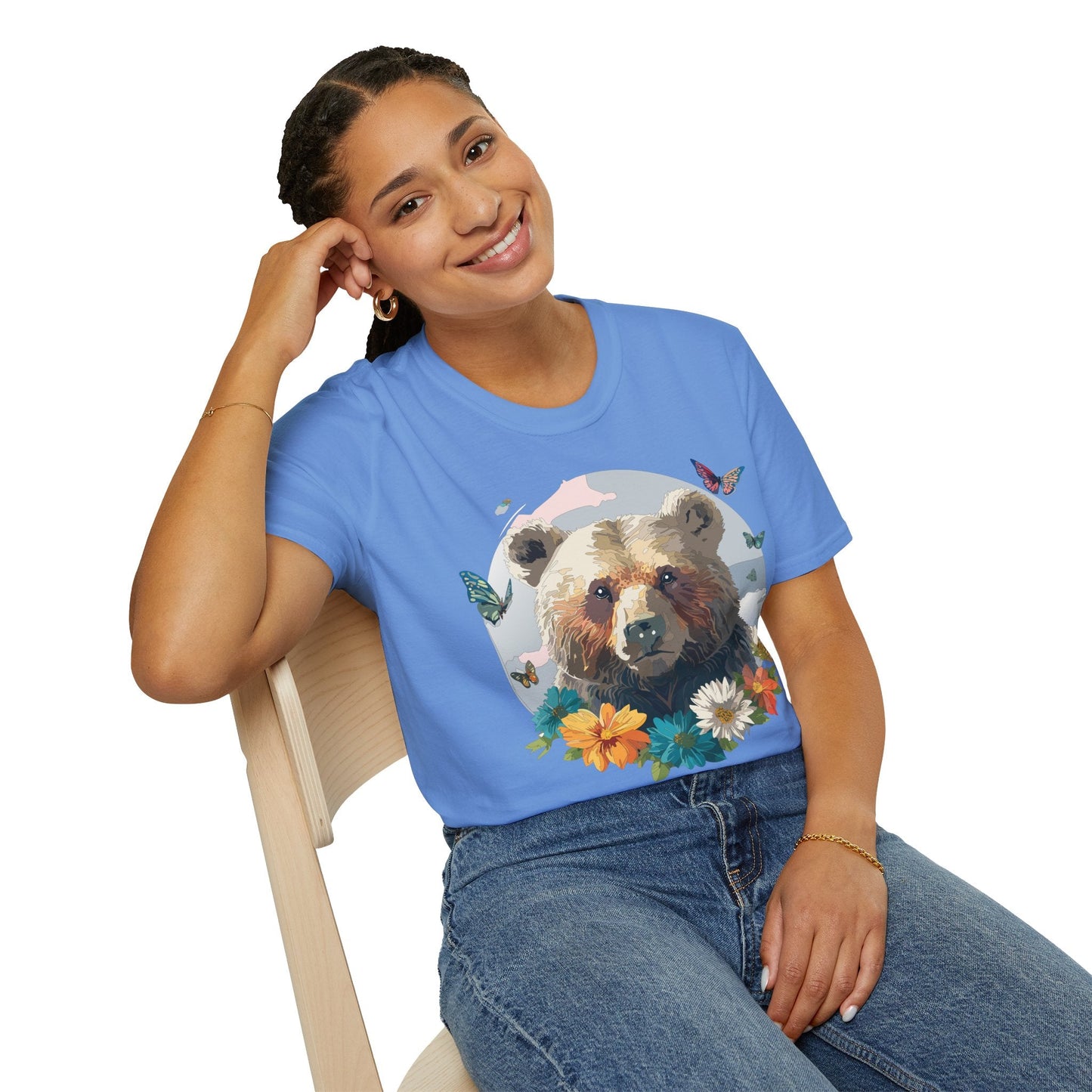 Bear T Shirt Unisex Gildan Softstyle Cotton Tee With Teddy Bear Design Lightweight Comfort