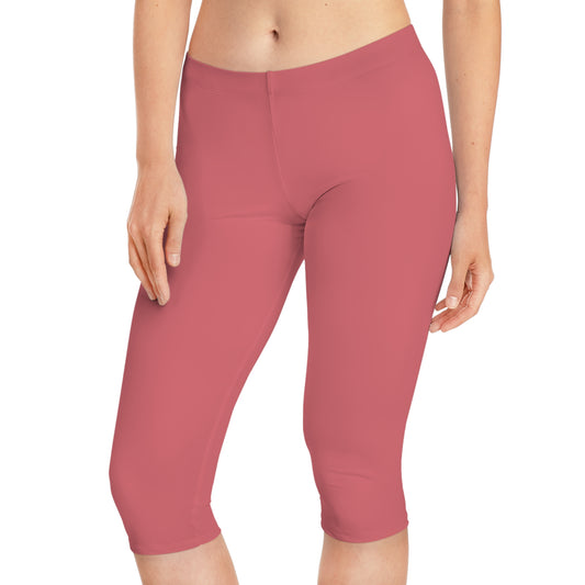 Pink Color Capri Leggings, Pink Capri Leggings 6