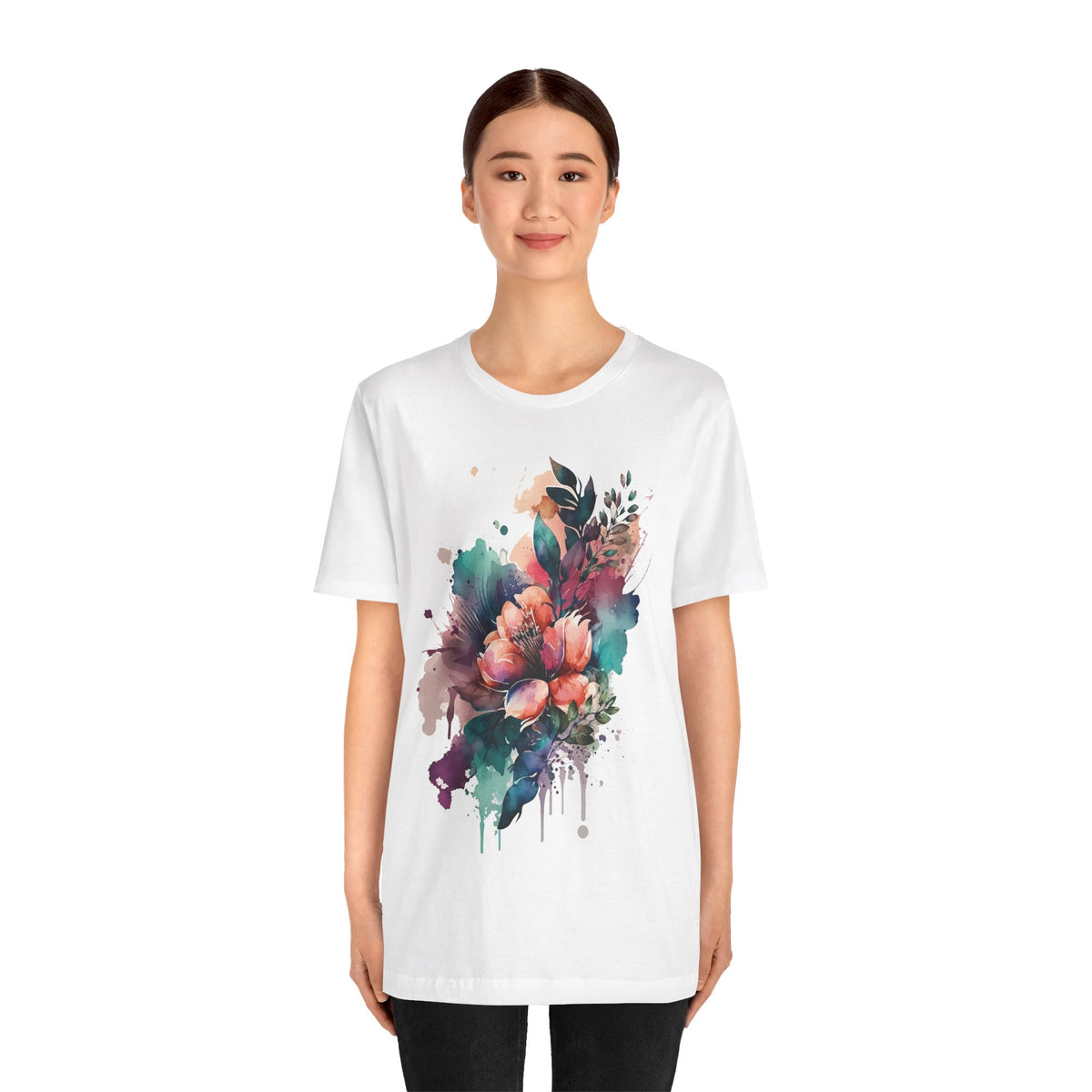 Floral Graphic Tee Shirt - Bella+Canvas Unisex 100 Cotton 57