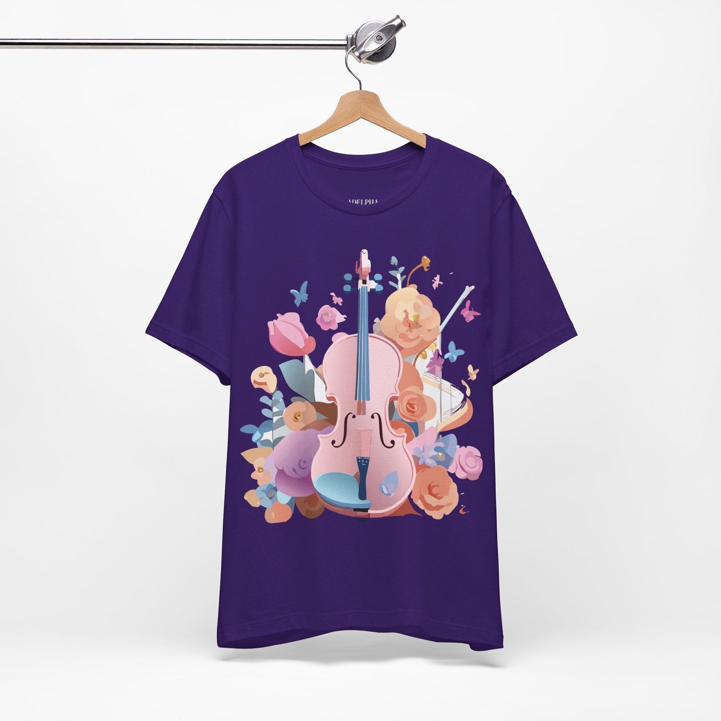 Music Graphic Unisex 100 Cotton Vintage Art with Musical Elements Tee 9