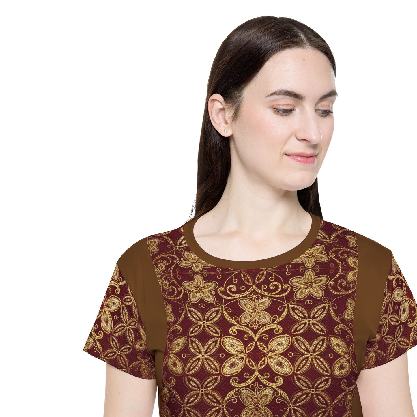 Lace Print Poly Shirt, Poly Shirt with Lace Print, Lace Shirt 51