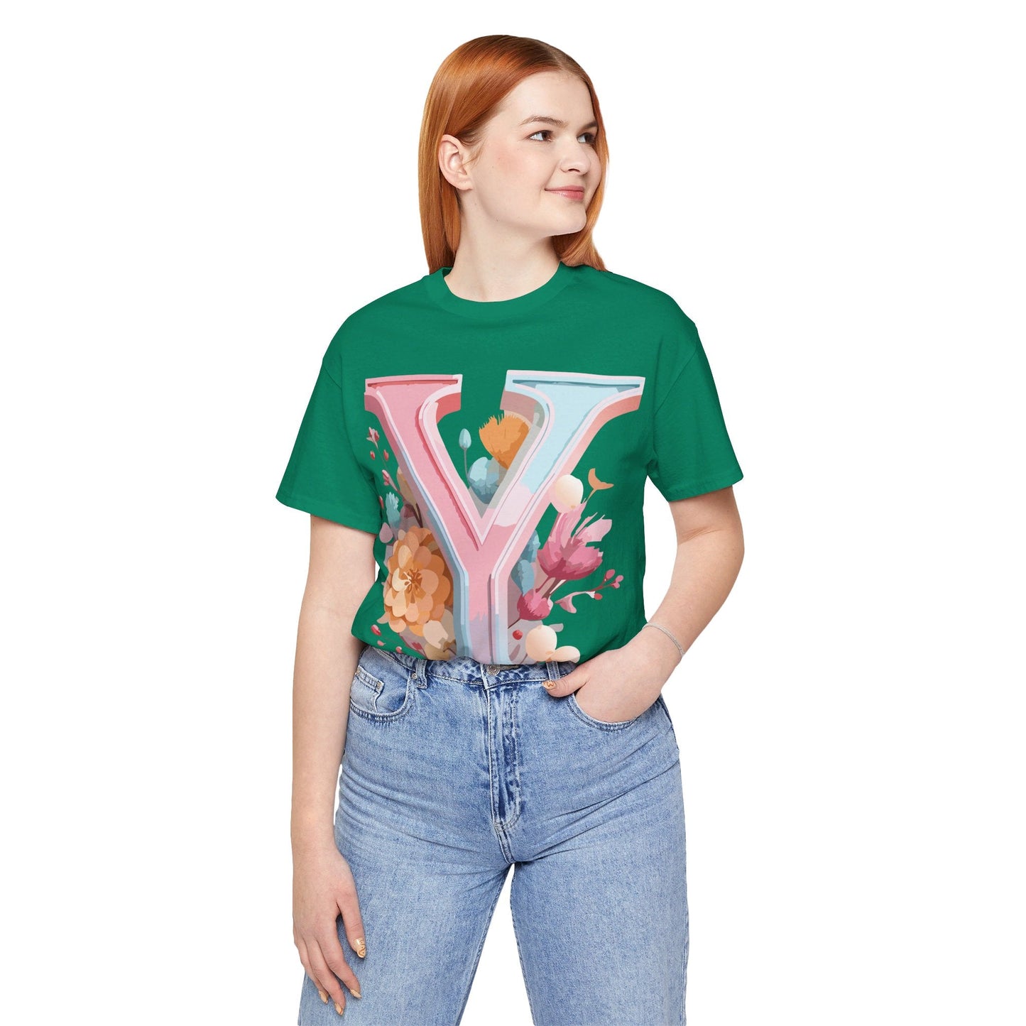 Letter Y Graphic Tee Unisex Short Sleeve Vintage Inspired Artwork Adelpha Premium