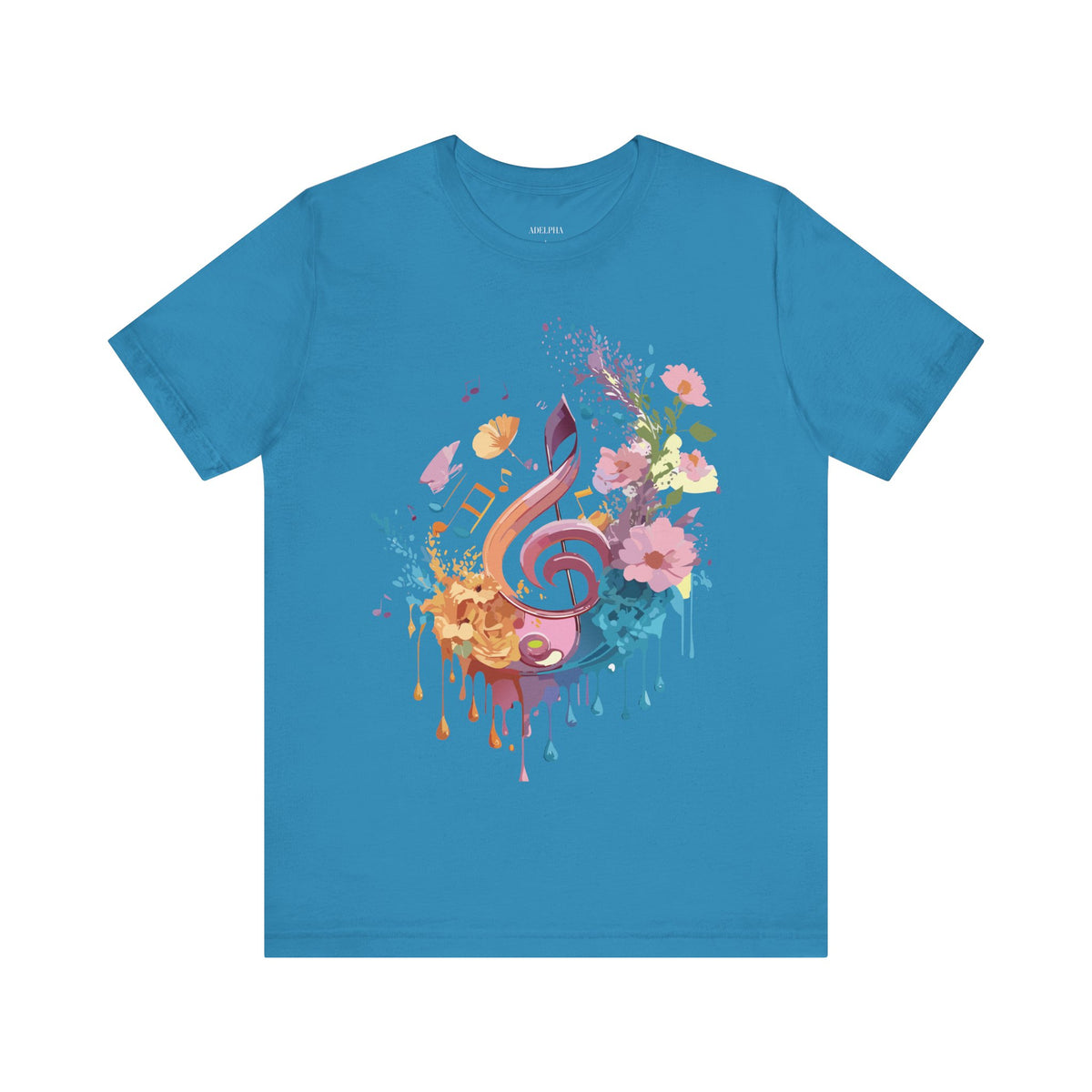 Music Graphic Unisex Cotton Bella+Canvas Tee with Art Design m82