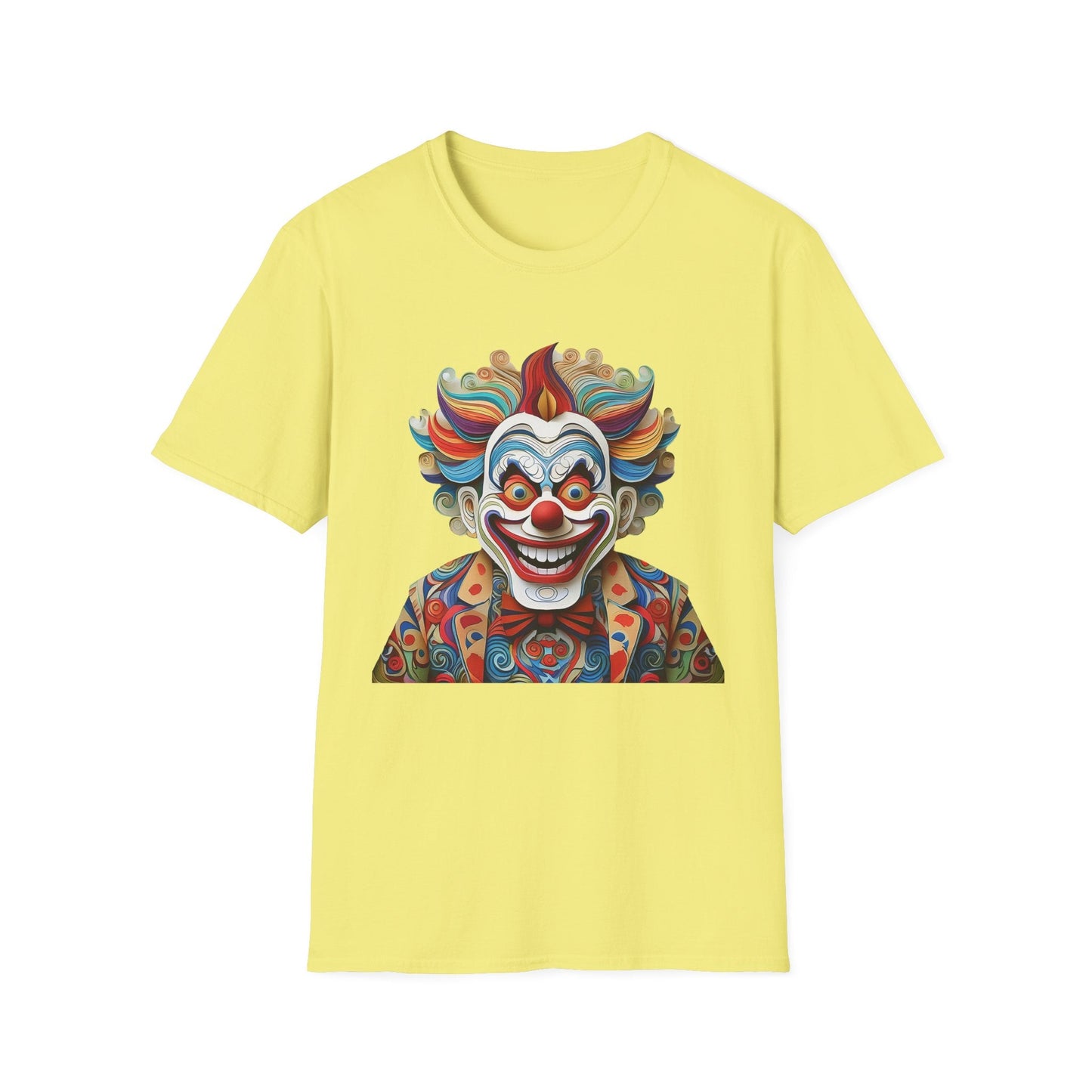 Graphic Clown Themed Unisex Softstyle Tee Funny Man Circus Scary Man Gildan 64000