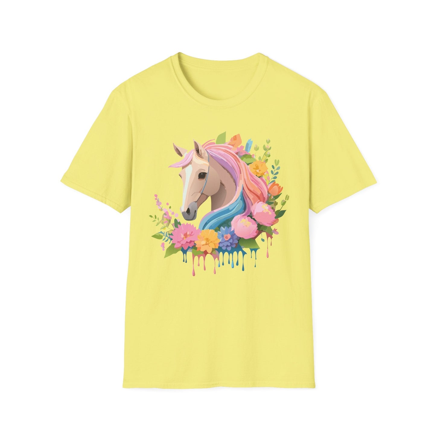 Unisex Horse Shirt Soft Cotton Tee With Animal Artwork Gildan Softstyle