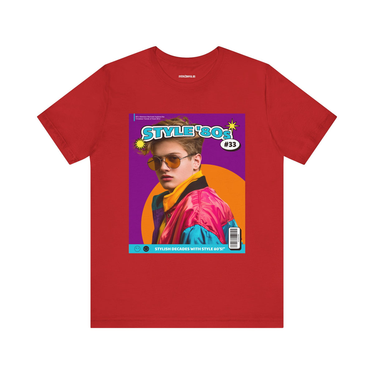 Magazine Cover Graphic Unisex Cotton Bella+Canvas Tee with Retro Poster Design ab112